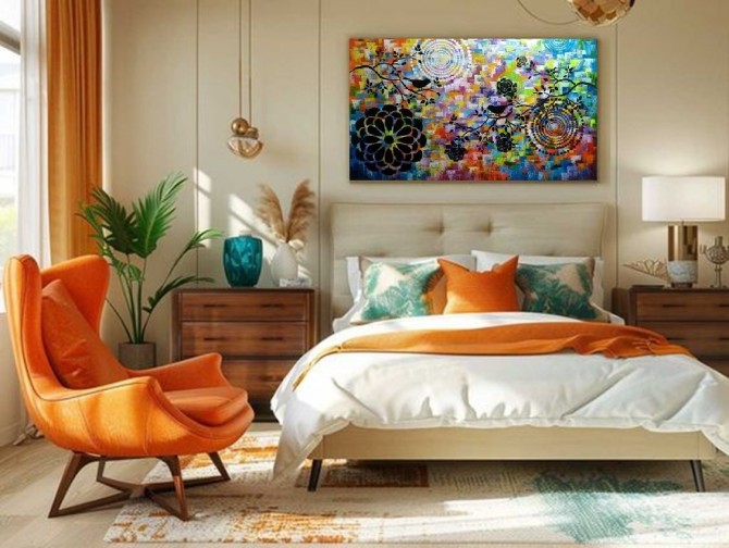 Quadro decorativo abstrato  mandalas 60x100