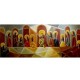 Quadro decorativo Santa ceia moderna pintada a mão tons terrosos medida 50X120 