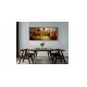 Quadro decorativo Santa ceia moderna pintada a mão tons terrosos medida 50X120 