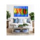 Quadro decorativo pintado a mão peixes 2b medida 70x90 