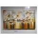 Quadro pintado a mão arvore e passarinhos fundo amarelo indiano medida 70x120 COD 1437