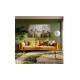 Quadro pintado a mão arvore e passarinhos fundo amarelo indiano medida 70x120 COD 1437