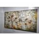 Quadro pintado a mão arvore e passarinhos medida 70x140 