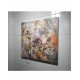Quadro pintado a mão arvore e passarinhos fundo rosa antigo medida 50x50-