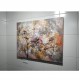 Quadro pintado a mão arvore e passarinhos fundo rosa antigo medida 70x90 