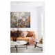 Quadro pintado a mão arvore e passarinhos fundo rosa antigo medida 70x90 