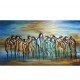 Quadro pintado a mão Santa ceia fundo abstrato artista Dmalbet medida 70x120