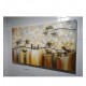Quadro pintado a mão arvore e passarinhos fundo amarelo indiano medida 70x120 