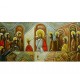 Quadro decorativo Santa ceia moderna pintada a mão tons terrosos medida 50X100 