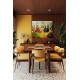 Quadro decorativo Santa ceia colorida moderna pintada a mão medida 80x100 