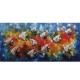 Quadro decorativo pintado a mão peixes 1A medida 60x120 