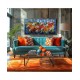 Quadro decorativo pintado a mão peixes 1A medida 60x120 