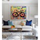 Quadro decorativo pintado a mão tema bike, ciclismo, bicicleta, abstrato,quadro original,medida  80x100 