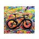 Quadro decorativo pintado a mão tema bike, ciclismo, bicicleta, abstrato,quadro original,medida  80x100 