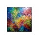 Quadro abstrato multicolorido pintado a mão 80x80