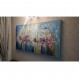 Quadro pintado a mão arvore e passarinhos medida 80x150 
