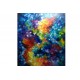 Quadro abstrato multicolorido pintado a mão, vertical , original,130x120