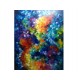 Quadro abstrato multicolorido pintado a mão, vertical , original,160x130 