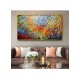 Quadro abstrato multicolorido pintado a mão 70x120