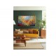 Quadro abstrato multicolorido pintado a mão 70x120