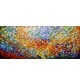 Quadro abstrato multicolorido pintado a mão 90x200