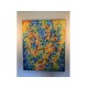 Quadro abstrato multicolorido pintado a mão, vertical 180x150 