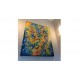 Quadro abstrato multicolorido pintado a mão, vertical 180x150 