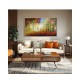 Quadro decorativo pintado a mão paisagem pessoas medida 80x150 