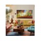 Quadro decorativo pintado a mão paisagem pessoas medida 80x150 