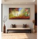 Quadro decorativo pintado a mão paisagem pessoas medida 80x150 