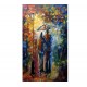 Quadro decorativo pintado a mão paisagem casal vertical medida 80x120