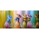 Quadro pintado a mão tema floristas, camponesas  70x150 