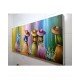 Quadro pintado a mão tema floristas, camponesas  70x150 