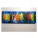 Quadro decorativo pintado a mão peixes 2b medida 40x120 