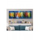 Quadro decorativo pintado a mão peixes 2b medida 40x120 