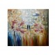 Quadro pintado a mão arvore e passarinhos medida 90x100 