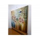Quadro pintado a mão arvore e passarinhos medida 90x100 