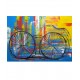 Quadro decorativo pintado a mão tema bike, ciclismo, bicicleta, abstrato,quadro original,medida  70x100 