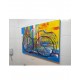 Quadro decorativo pintado a mão tema bike, ciclismo, bicicleta, abstrato,quadro original,medida  70x100 
