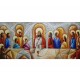 Quadro pintado a mão Santa ceia espatulada,para decoração medida 70x150 