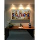 Quadro pintado a mão Santa ceia espatulada,para decoração medida 70x150 
