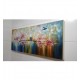 Quadro pintado a mão arvore e passarinhos medida 50x120 