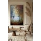 Quadro decorativo pintado a mão arvores e casal , vertical, medida  120x80