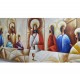 Quadro pintado a mão Santa ceia espatulada,para decoração medida 70x150 