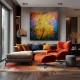 Quadro pintado a mão arvore estilo moderno medida 100x100 COD 1357