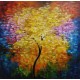 Quadro pintado a mão arvore estilo moderno medida 100x100 COD 1357
