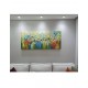 Quadro pintado a mão arvore e passarinhos medida 70x160