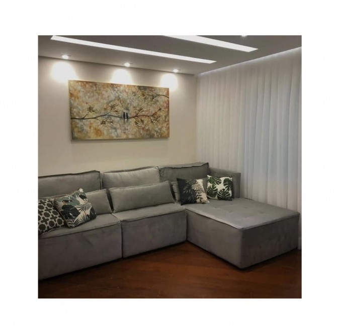 Quadro pintado a mão arvore e passarinhos medida 80x160 