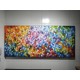 Quadro abstrato multicolorido pintado a mão 80x180 
