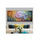 Quadro abstrato multicolorido pintado a mão 80x180 